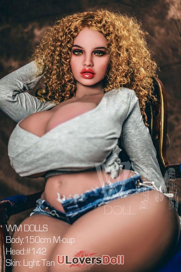 Irma : 150cm blond curls M cup big breasts WM silicone sex dolls