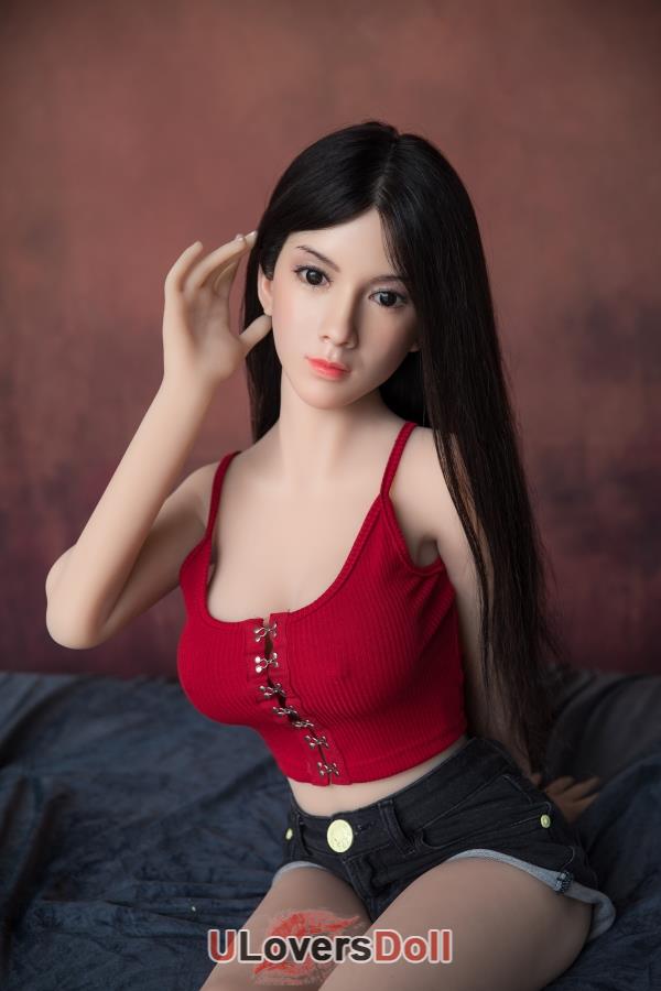 Giselle : 158cm silicone head small breast implanted hair virgin sex dolls