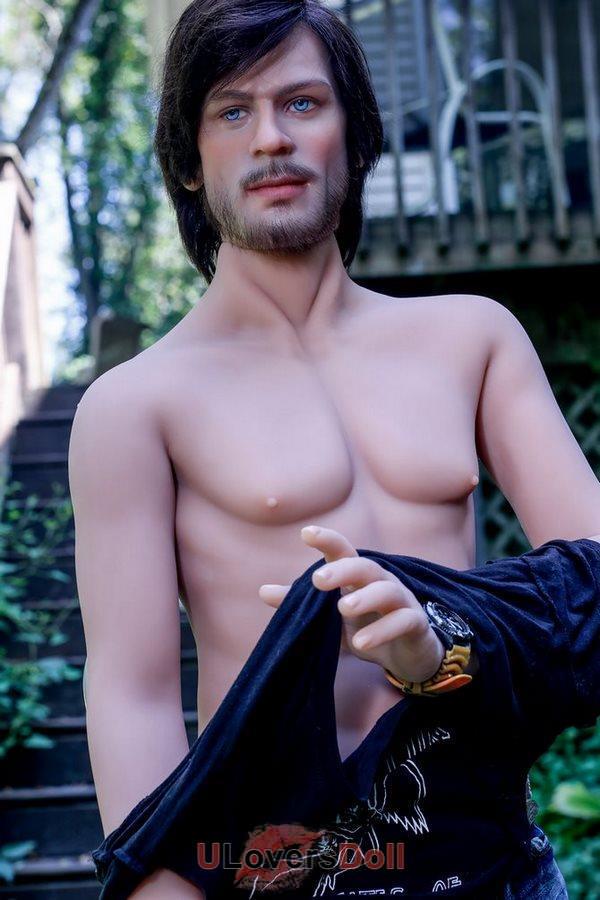 Realistic penis male sex doll with hair, pubic hair and beard transplants