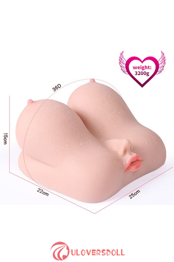 Double channel soft big boobs torso sex toy