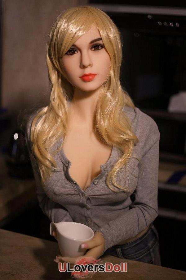 Maureen : surrealist blonde long hair sexy life size sex doll 158cm