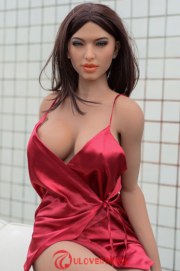 Andrea : lonely woman brown hair C cup silicone sexy doll 165cm