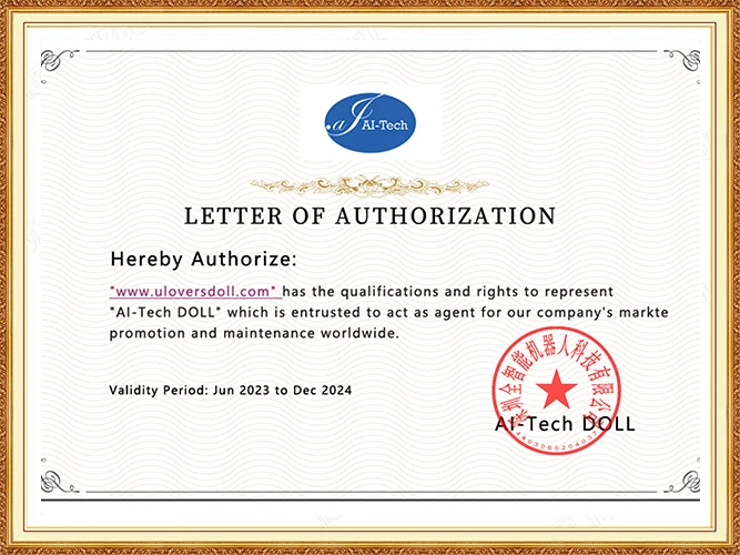 Authorization certificate for AI-Tech Doll
