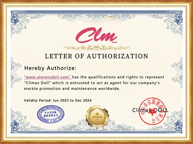 Authorization certificate for Climax Doll