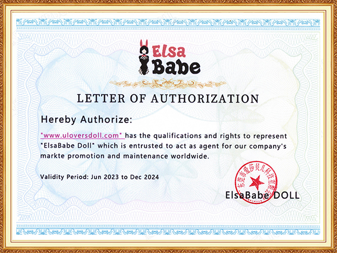 Authorization certificate for ElsaBabe Doll