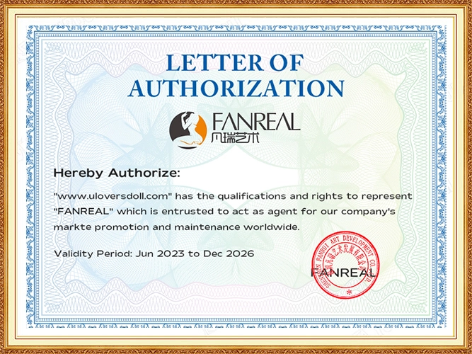 Authorization certificate for FANREAL Doll