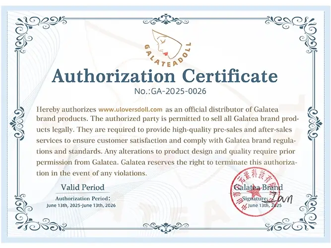 Authorization certificate for Galaxy Doll