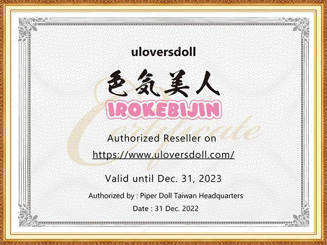 Authorization certificate for IROKEBIJIN Doll