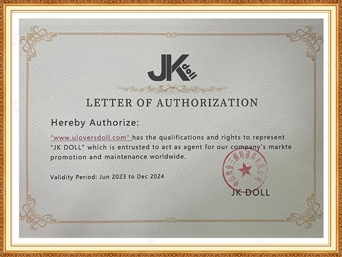 Authorization certificate for JK Doll