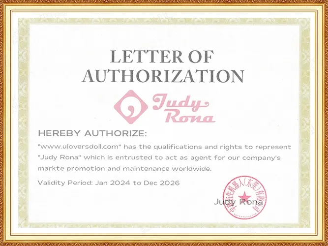 Authorization certificate for Judy Rona Doll