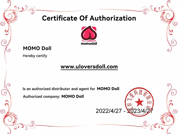 Authorization certificate for MOMO doll