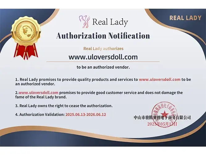 Authorization certificate for Real Lady