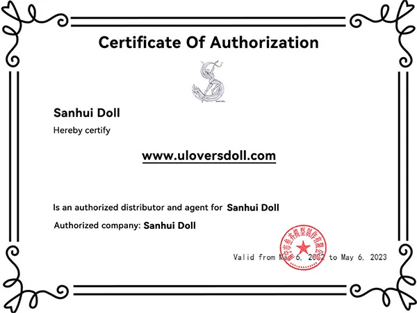Authorization certificate for Sanhui doll