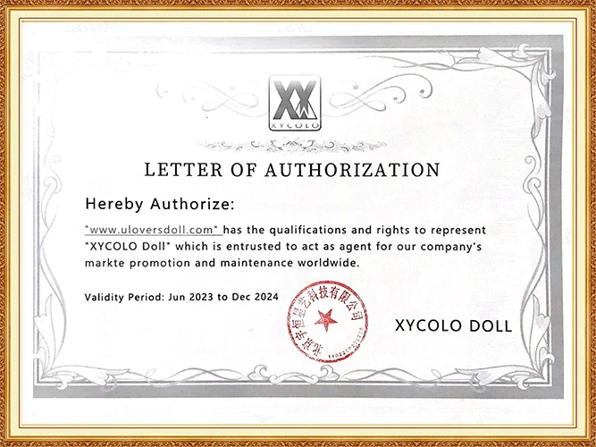 Authorization certificate for XYCOLO Doll