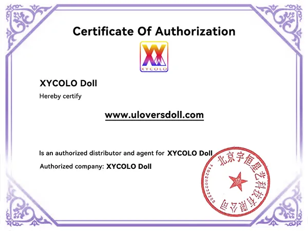 Authorization certificate for XYCOLO doll